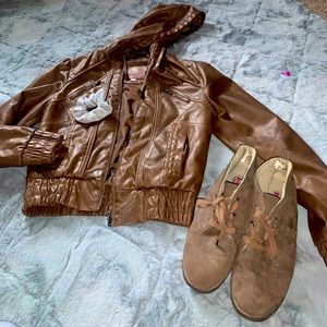 Bundle deal Leather Jacket Shoes + Scrunch